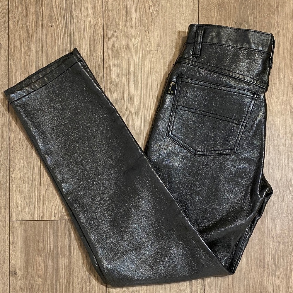 Dr. Martens AirWair Rare Vintage Y2K Metallic Grey Skinny Fit Pants Women Sz 4 R